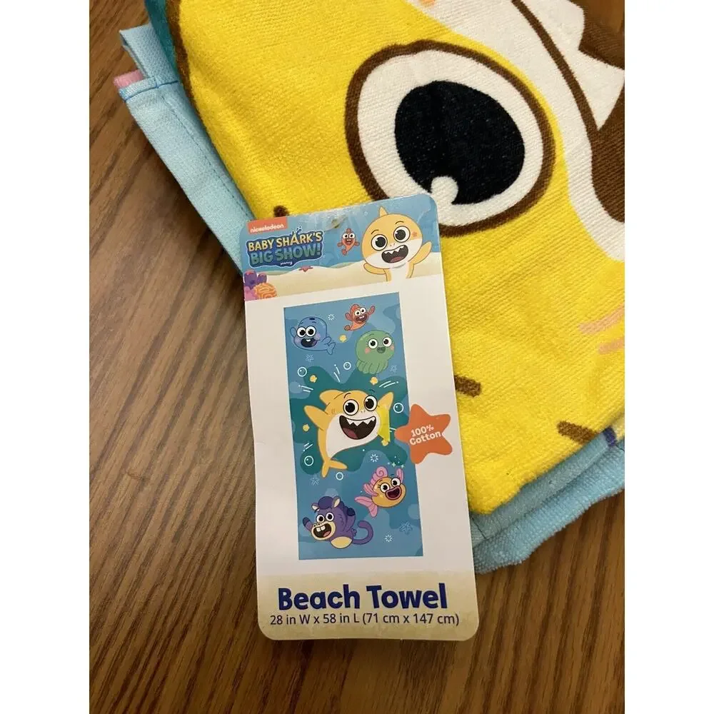 Baby Shark Big Show! Kids Pool Beach Bath Towel 28in. x 58 in. 100% Cotton